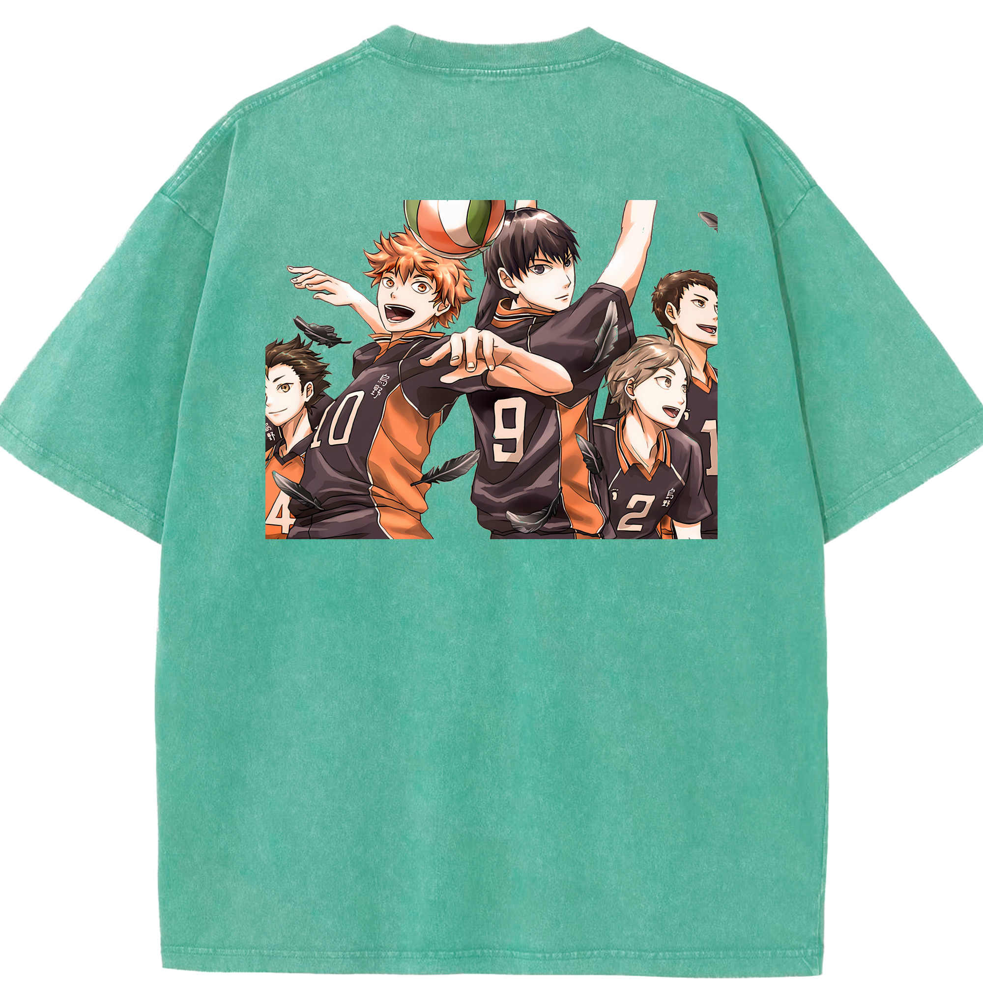（画像用） ハイキュー!! Haikyu!! 綿100% ヴィンテージ風 半袖Tシャツ（背面プリント）